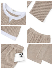 UVN Fall 2 Peice outfit set for Women Color Block Tops and Wide Leg Pants Ladies Sweatsuit Casual Matching Set
