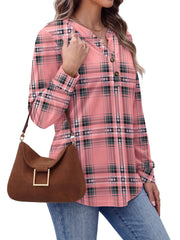 Fantaslook V Neck Button Sweatshirt for Women Pullover Long Sleeve Shirts Fall Fashion Tunic Tops