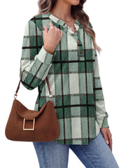 Fantaslook V Neck Button Sweatshirt for Women Pullover Long Sleeve Shirts Fall Fashion Tunic Tops