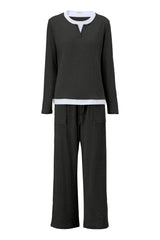 UVN Fall 2 Peice outfit set for Women Color Block Tops and Wide Leg Pants Ladies Sweatsuit Casual Matching Set