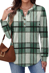 Fantaslook V Neck Button Sweatshirt for Women Pullover Long Sleeve Shirts Fall Fashion Tunic Tops