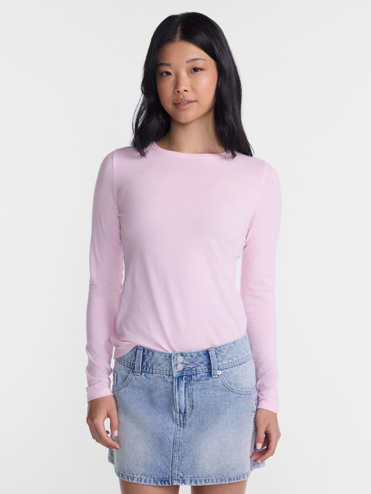 No Boundaries Women's Long-Sleeve Crewneck Tee