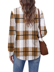 Fantaslook V Neck Button Sweatshirt for Women Pullover Long Sleeve Shirts Fall Fashion Tunic Tops