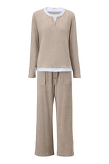 UVN Fall 2 Peice outfit set for Women Color Block Tops and Wide Leg Pants Ladies Sweatsuit Casual Matching Set