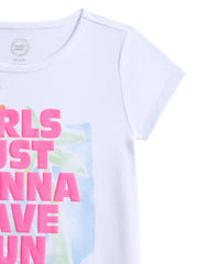 Wonder Nation Girls Embroidered Graphic T-Shirt with Short Sleeves, Sizes 4-18 & Plus
