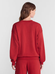 No Boundaries Women's Relaxed-Fit Crewneck Pullover Sleep Top, Long Sleeve, Platinum Silver Heather, 2X