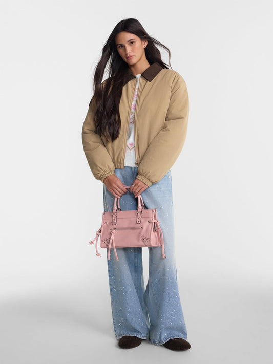 No Boundaries Boxy Puffer Barn Jacket, Women's and Women's Plus XXS-4X