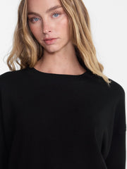 No Boundaries Women's Relaxed-Fit Crewneck Pullover Sleep Top, Long Sleeve, Platinum Silver Heather, 2X