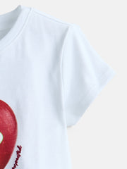 Wonder Nation Girls Embroidered Graphic T-Shirt with Short Sleeves, Sizes 4-18 & Plus