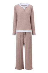 UVN Fall 2 Peice outfit set for Women Color Block Tops and Wide Leg Pants Ladies Sweatsuit Casual Matching Set