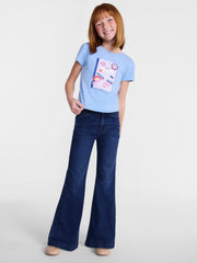 Wonder Nation Girls Embroidered Graphic T-Shirt with Short Sleeves, Sizes 4-18 & Plus