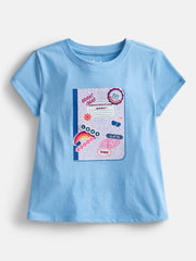 Wonder Nation Girls Embroidered Graphic T-Shirt with Short Sleeves, Sizes 4-18 & Plus