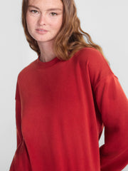No Boundaries Women's Relaxed-Fit Crewneck Pullover Sleep Top, Long Sleeve, Platinum Silver Heather, 2X