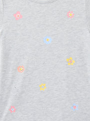 Wonder Nation Girls Embroidered Graphic T-Shirt with Short Sleeves, Sizes 4-18 & Plus