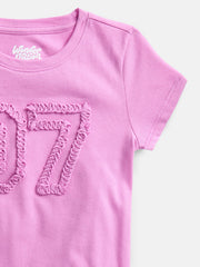 Wonder Nation Girls Embroidered Graphic T-Shirt with Short Sleeves, Sizes 4-18 & Plus