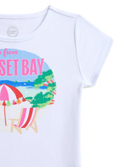 Wonder Nation Girls Embroidered Graphic T-Shirt with Short Sleeves, Sizes 4-18 & Plus