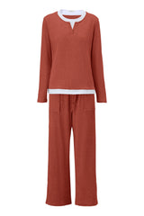 UVN Fall 2 Peice outfit set for Women Color Block Tops and Wide Leg Pants Ladies Sweatsuit Casual Matching Set