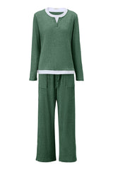 UVN Fall 2 Peice outfit set for Women Color Block Tops and Wide Leg Pants Ladies Sweatsuit Casual Matching Set