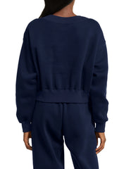 DOKOTOO Sweatsuits for Women 2 Piece Outfits Oversized Casual V Neck Sweatshirt with Wide Leg Sweatpants Tracksuit Jogger Set