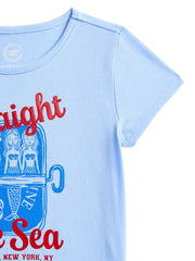 Wonder Nation Girls Embroidered Graphic T-Shirt with Short Sleeves, Sizes 4-18 & Plus