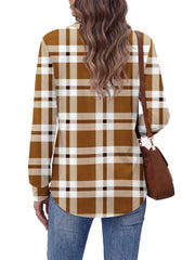 Fantaslook V Neck Button Sweatshirt for Women Pullover Long Sleeve Shirts Fall Fashion Tunic Tops