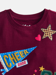 Wonder Nation Girls Embroidered Graphic T-Shirt with Short Sleeves, Sizes 4-18 & Plus