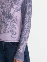 Madden NYC Women's Boatneck Graphic Top with Long Sleeves, Sizes XXS-XXL