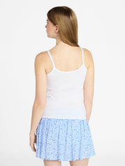 No Boundaries Women's Pointelle Tank Top, Vivid White, Sizes XXS-XXL