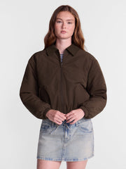 No Boundaries Boxy Puffer Barn Jacket, Women's and Women's Plus XXS-4X