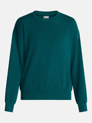 No Boundaries Women's Relaxed-Fit Crewneck Pullover Sleep Top, Long Sleeve, Platinum Silver Heather, 2X