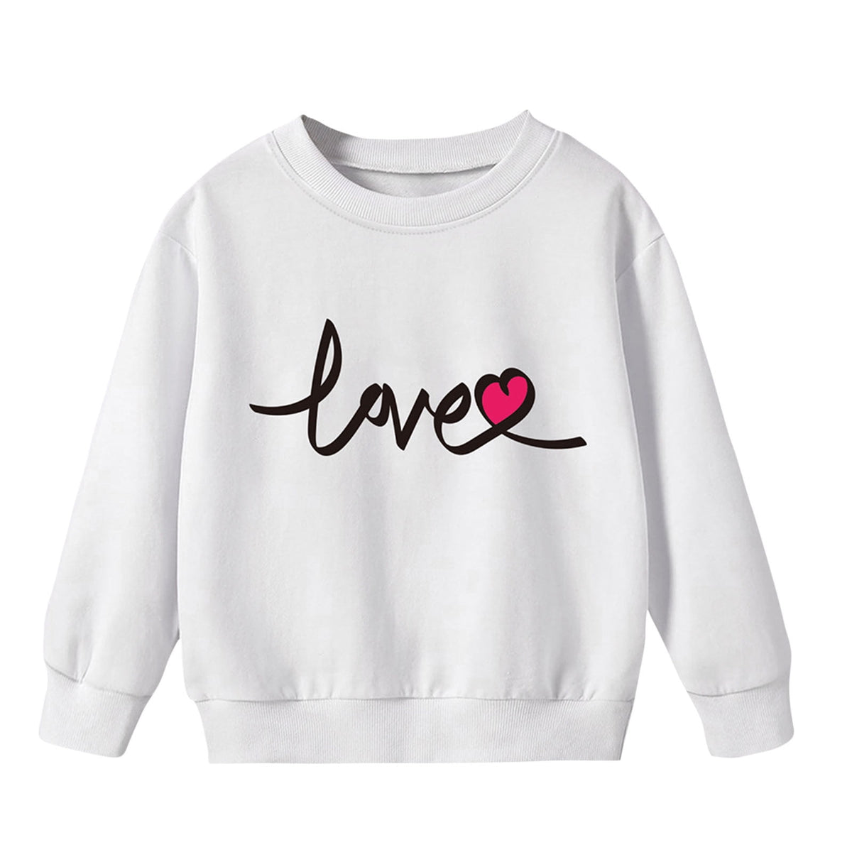 Mikilon Girls ClothesSize 3-8 Plus Velvet and Thicken Clothes Comfortable Cute Printed Long Sleeve Shirts Fall and Winter Casual Thermal Pullover Sweatshirts