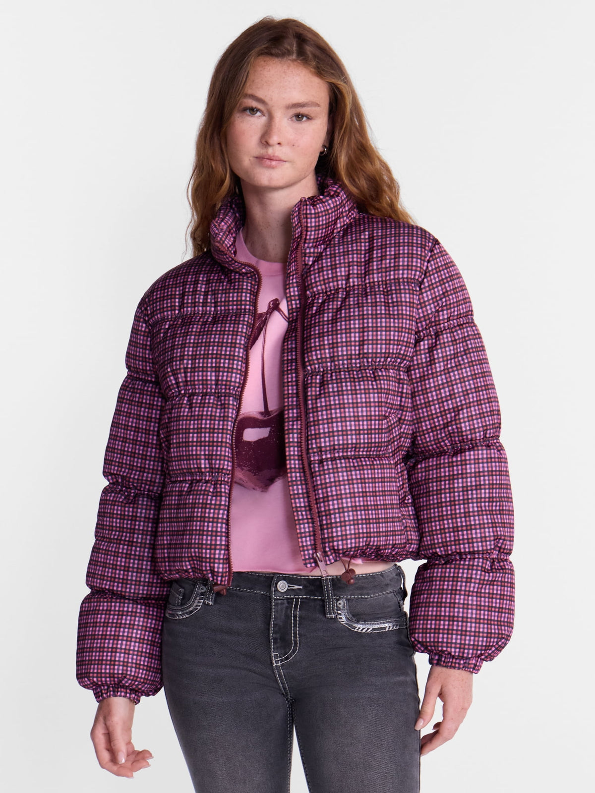 No Boundaries Bubble Hem Puffer Jacket, Women's and Women's Plus XXS-4X