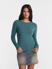 No Boundaries Women's Long-Sleeve Crewneck Tee