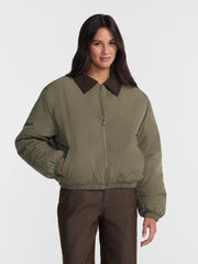 No Boundaries Boxy Puffer Barn Jacket, Women's and Women's Plus XXS-4X