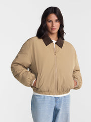 No Boundaries Boxy Puffer Barn Jacket, Women's and Women's Plus XXS-4X