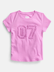 Wonder Nation Girls Embroidered Graphic T-Shirt with Short Sleeves, Sizes 4-18 & Plus