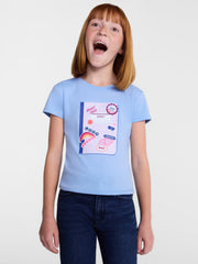 Wonder Nation Girls Embroidered Graphic T-Shirt with Short Sleeves, Sizes 4-18 & Plus