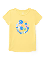Wonder Nation Girls Embroidered Graphic T-Shirt with Short Sleeves, Sizes 4-18 & Plus