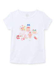 Wonder Nation Girls Embroidered Graphic T-Shirt with Short Sleeves, Sizes 4-18 & Plus