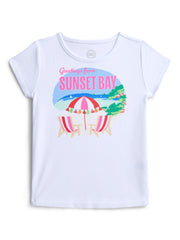 Wonder Nation Girls Embroidered Graphic T-Shirt with Short Sleeves, Sizes 4-18 & Plus