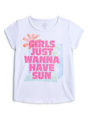 Wonder Nation Girls Embroidered Graphic T-Shirt with Short Sleeves, Sizes 4-18 & Plus