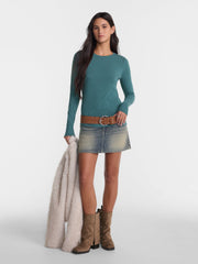 No Boundaries Women's Long-Sleeve Crewneck Tee