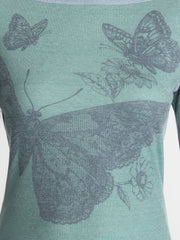 Madden NYC Women's Boatneck Graphic Top with Long Sleeves, Sizes XXS-XXL