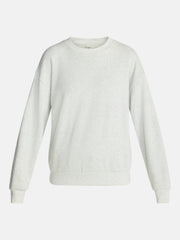 No Boundaries Women's Relaxed-Fit Crewneck Pullover Sleep Top, Long Sleeve, Platinum Silver Heather, 2X