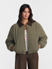 No Boundaries Boxy Puffer Barn Jacket, Women's and Women's Plus XXS-4X