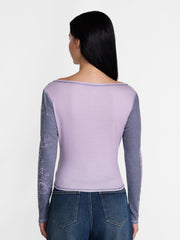 Madden NYC Women's Boatneck Graphic Top with Long Sleeves, Sizes XXS-XXL