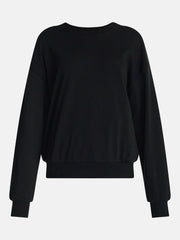 No Boundaries Women's Relaxed-Fit Crewneck Pullover Sleep Top, Long Sleeve, Platinum Silver Heather, 2X