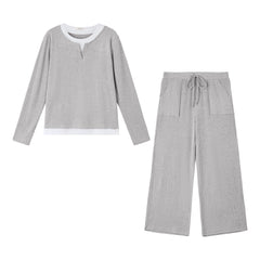 UVN Fall 2 Peice outfit set for Women Color Block Tops and Wide Leg Pants Ladies Sweatsuit Casual Matching Set
