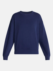 No Boundaries Women's Relaxed-Fit Crewneck Pullover Sleep Top, Long Sleeve, Platinum Silver Heather, 2X